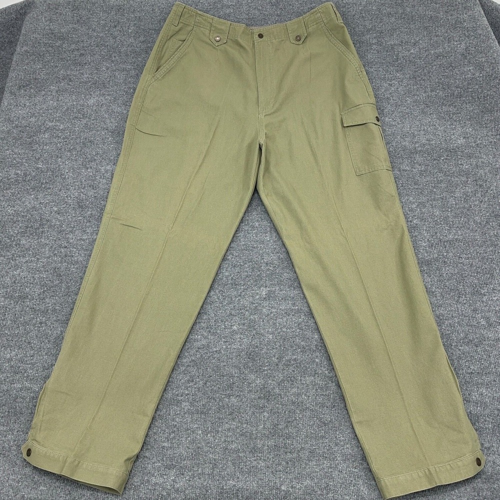 Vintage LL Bean Pants Womens MT Green High Rise Outdoor Lightweight 34x31 Tall